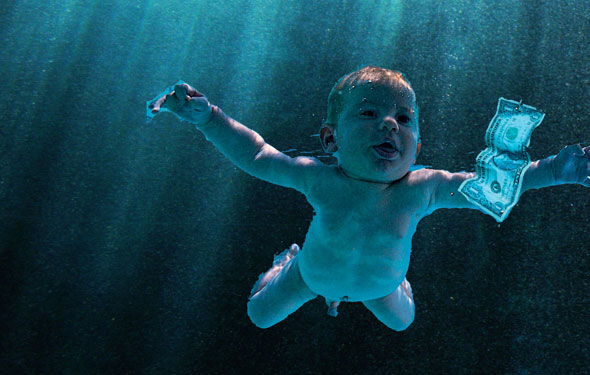 Nevermind baby swimming after a dollar